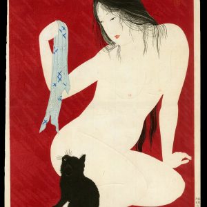 Nude Playing with Cat Hiroaki