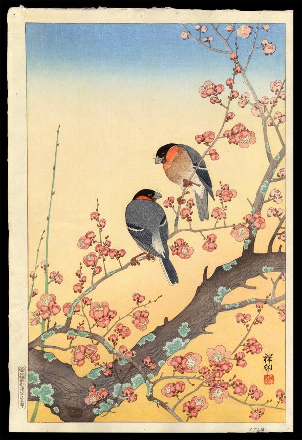 Plum Blossoms and Oriental Bullfinch Shoson