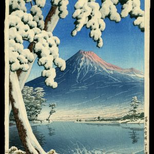 Clearing After a Snowfall on Mt. Fuji (Tagonoura Beach) Hasui