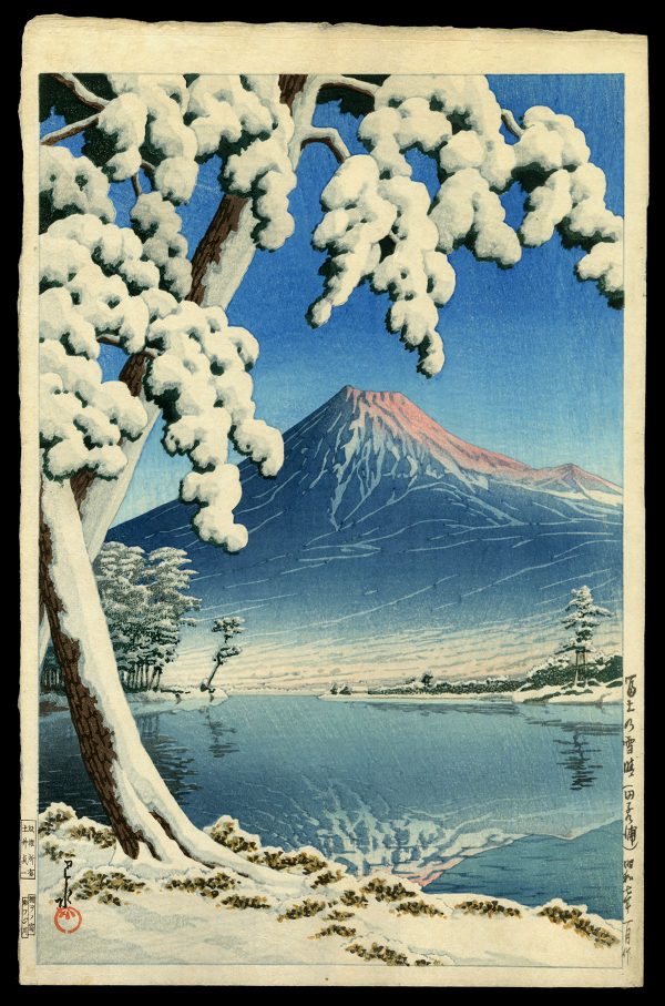 Clearing After a Snowfall on Mt. Fuji (Tagonoura Beach) Hasui