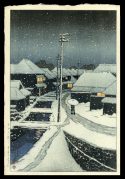 Evening Snow at Terashima Village