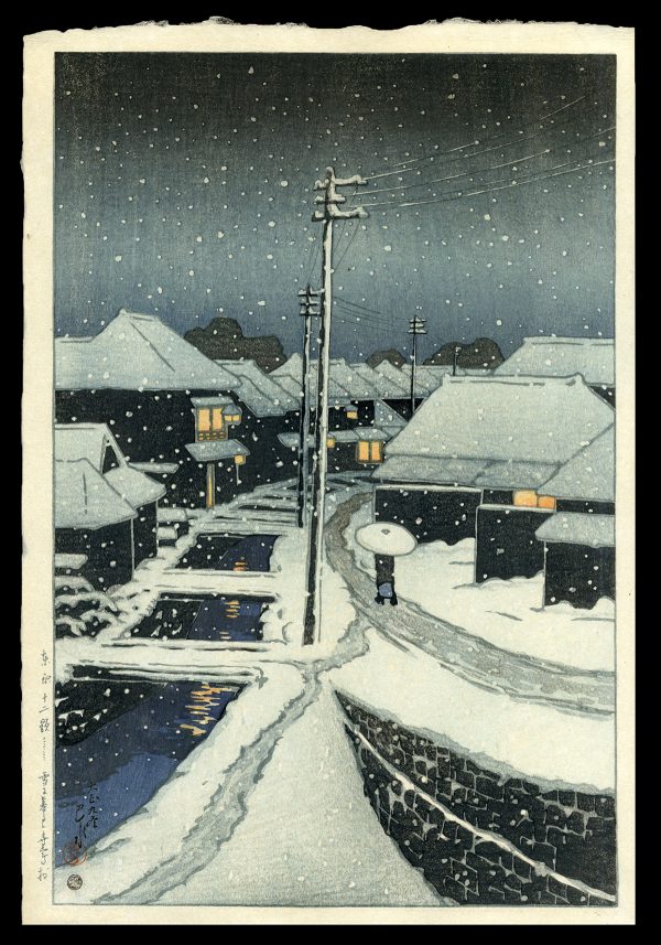 Evening Snow at Terashima Village Hasui