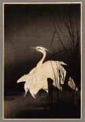 Two Egrets and Reeds