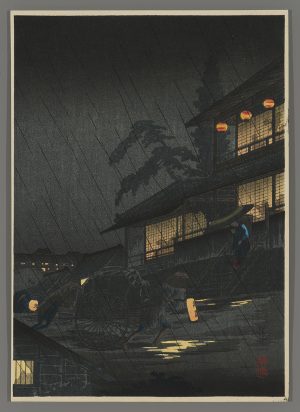 Teahouse in Rainy Night at Kiridoshi Hiroaki