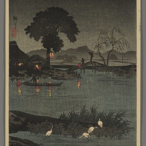 Night at Funibori; Herons and Boat Hiroaki