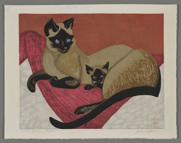 Siamese Cat and Kitten Sekino