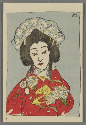 Onoe Kikujiro III as Hatsugiku in Ehon Taikoki Kotaro
