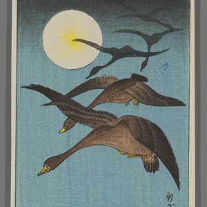 Moon and Flying Wild Geese Akiyo c. 1930s