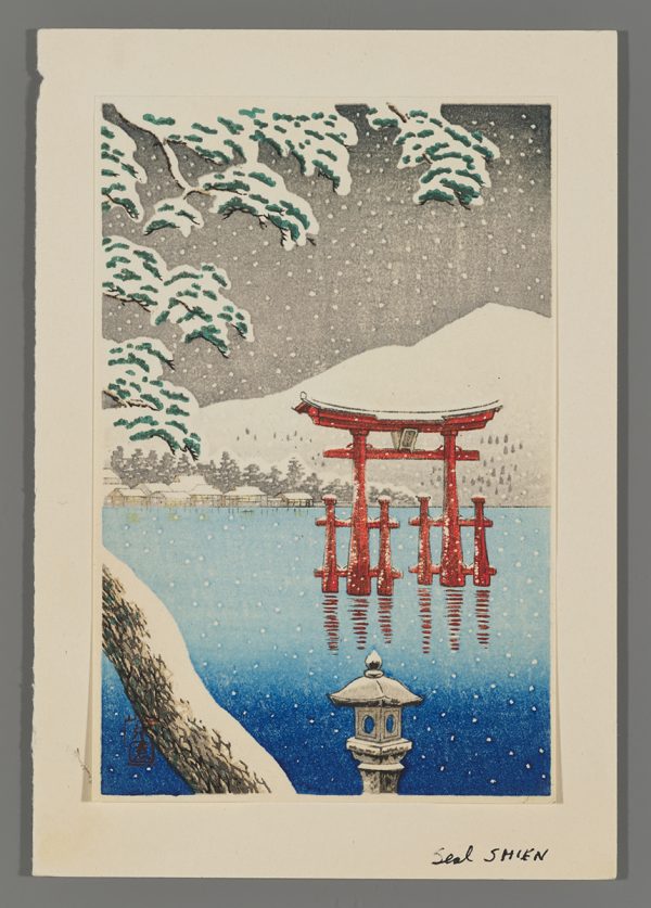 Miyajima Torii in Snow Shien c