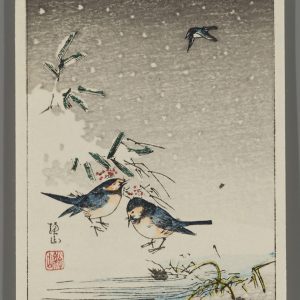 Japanese Robins in the Snow Sozan