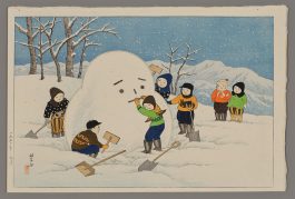 Children Making a Snowman in the Northeast District