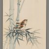 Two Tree Sparrows Between Bamboo Koson