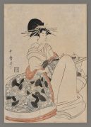 The Courtesan Tsukasa Holding a Long Pipe