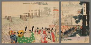 Procession Near the Shrine Chikanobu