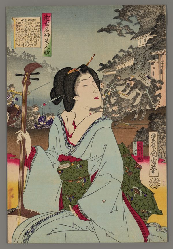 Beauty with Shamisen Kunichika