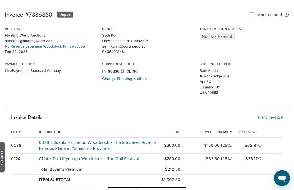 Kunin Invoice – February 28, 2025